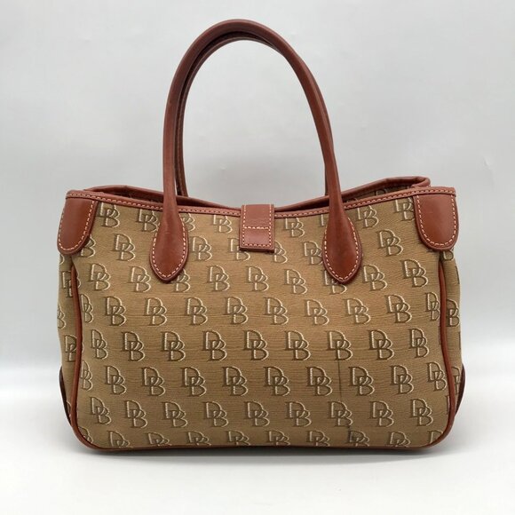 Dooney & Bourke Brown Monogram Canvas Double Handle Tote Bag - Picture 2 of 12